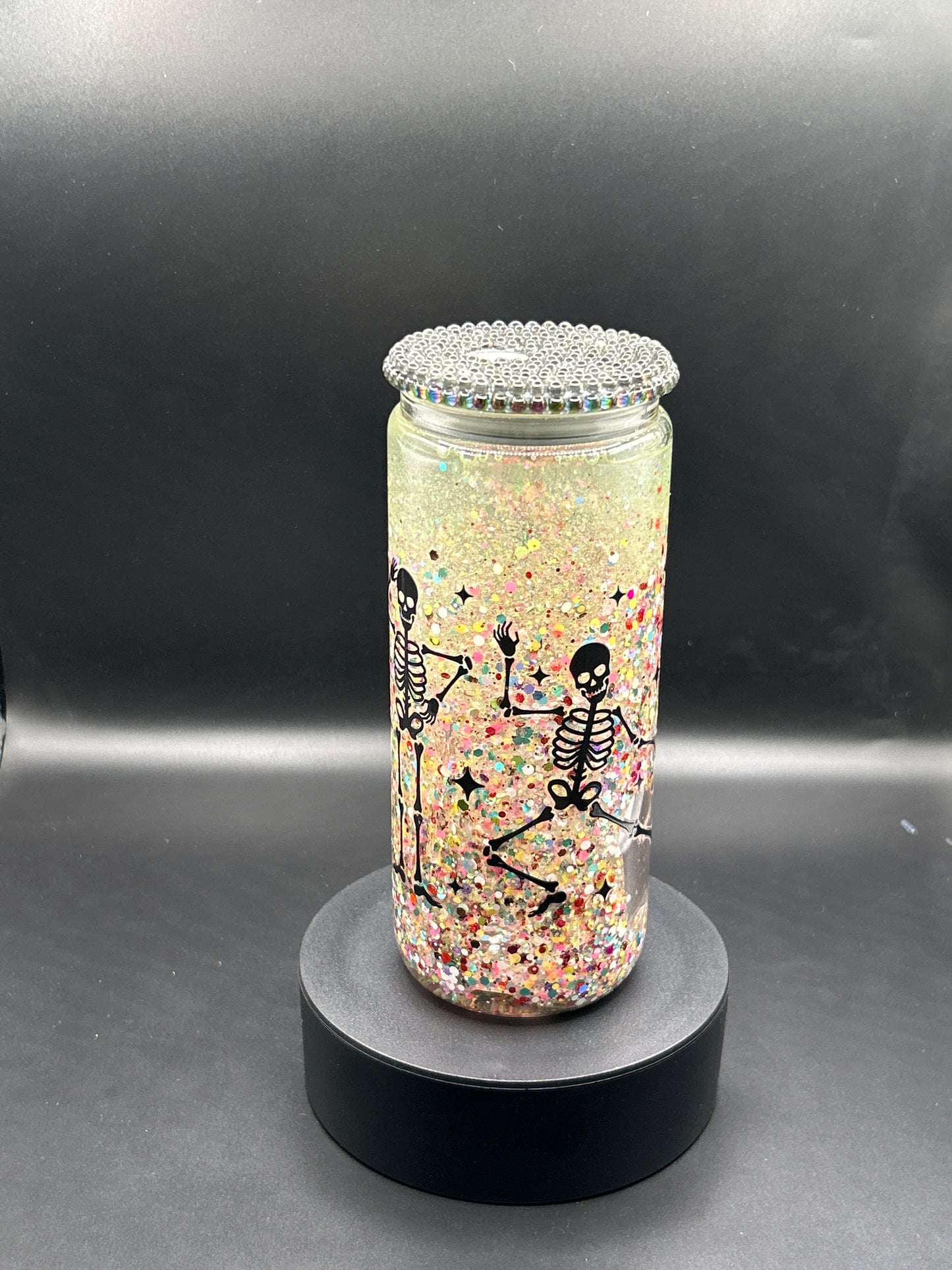 Whimsical Dancing Skeleton 16 oz Snowglobe Tumbler