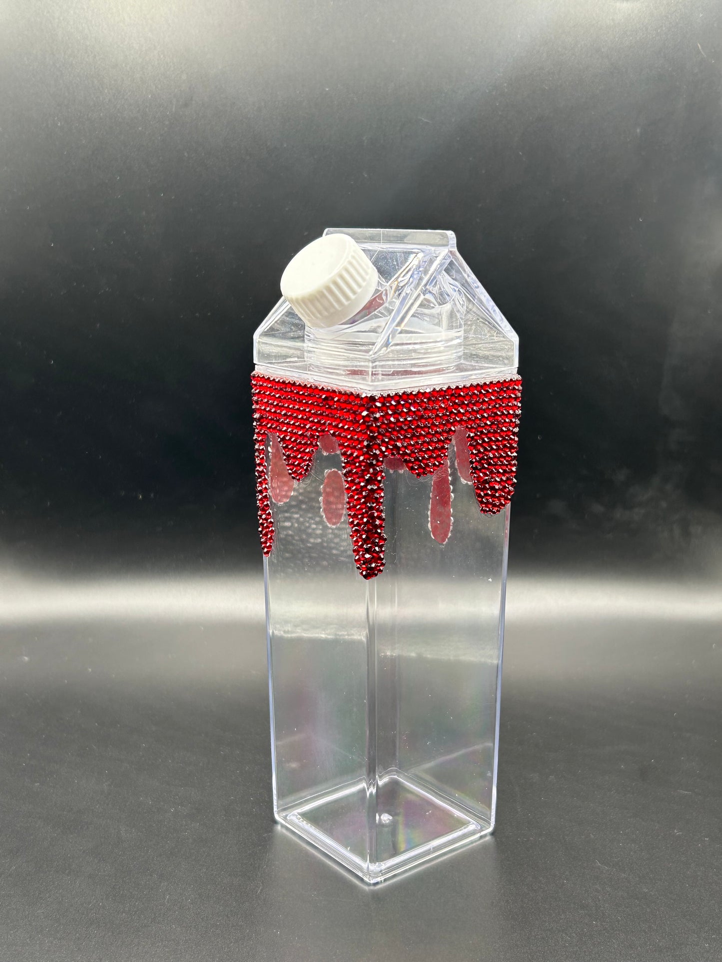 Blood Drip Milk Carton Tumbler with Screw Top Lid