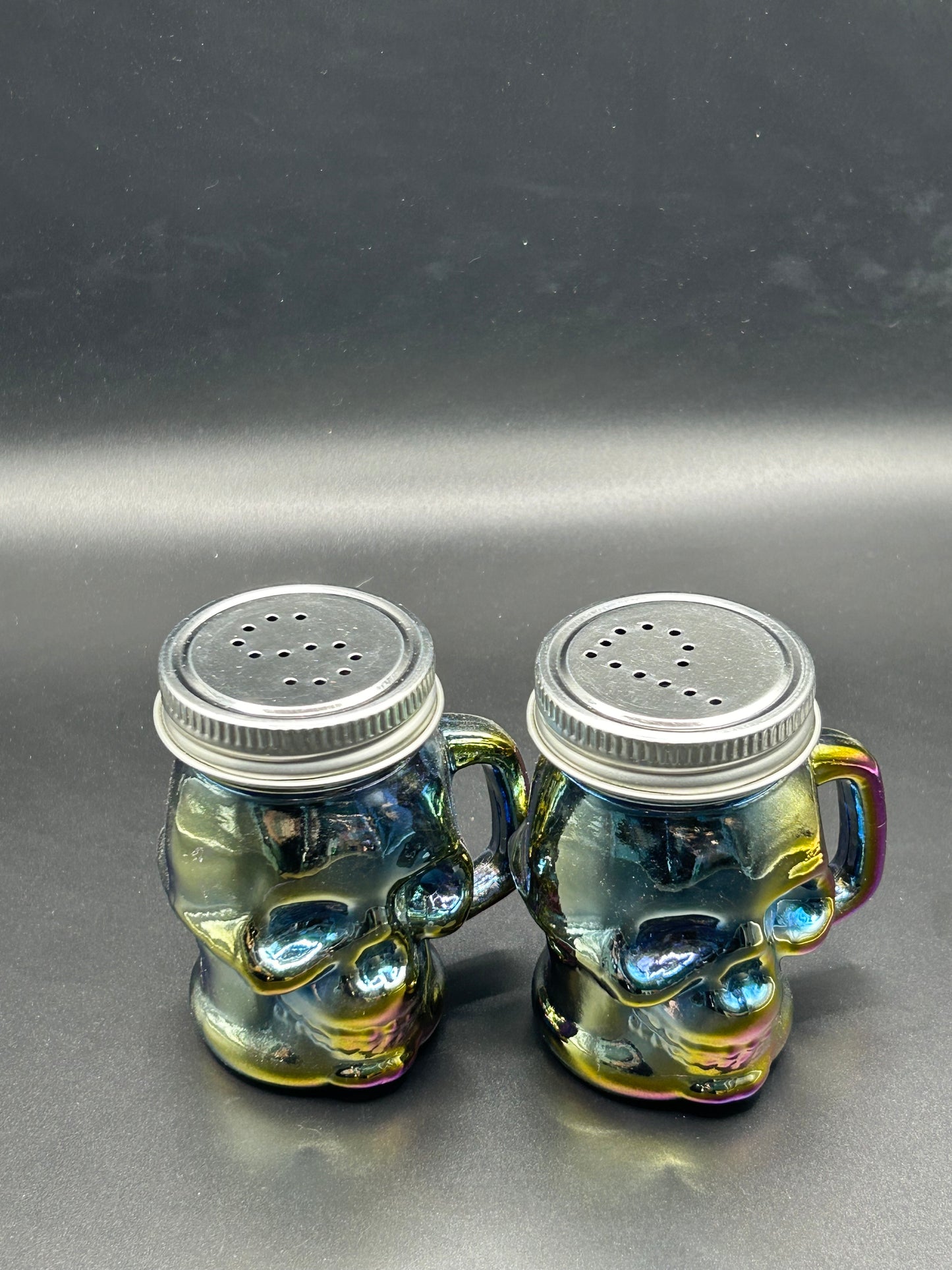 Rainbow Skull Salt and Pepper Shakers (set of 2)