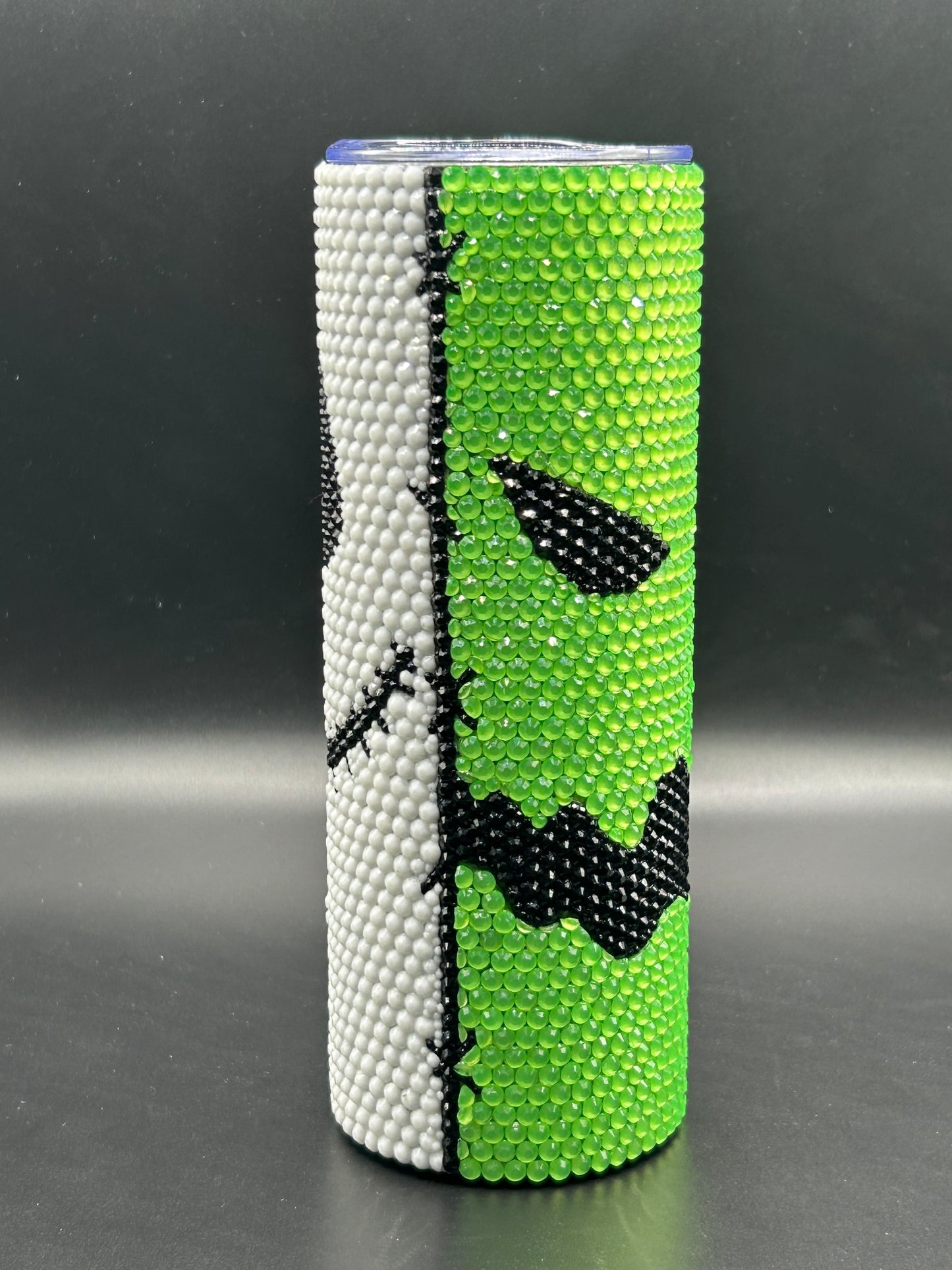 Jack Skellington/Oogie Boogie Split Rhinestone 20 oz Skinny Tumbler