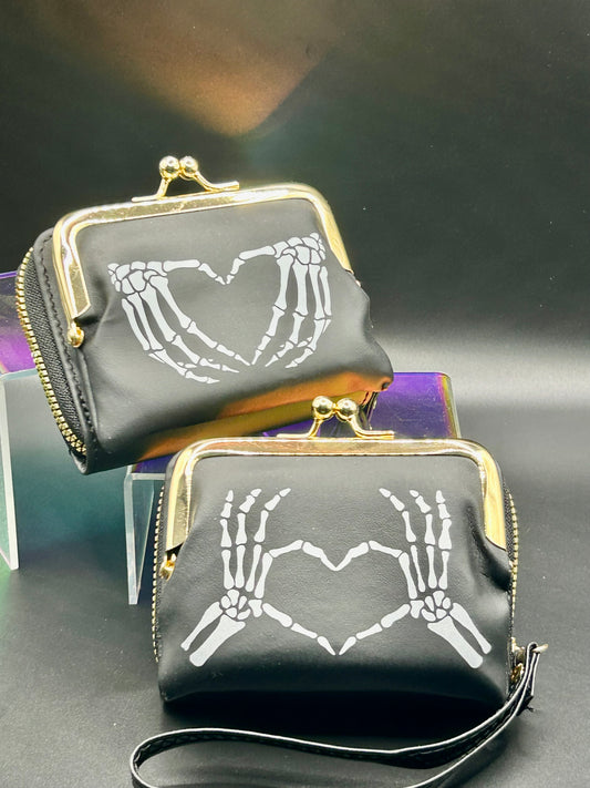 Skeleton Hands Love Wallet with Coinpurse