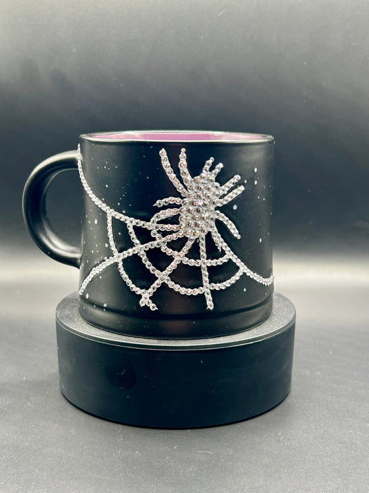 Crystal Rhinestone Spider Web Coffee Mug