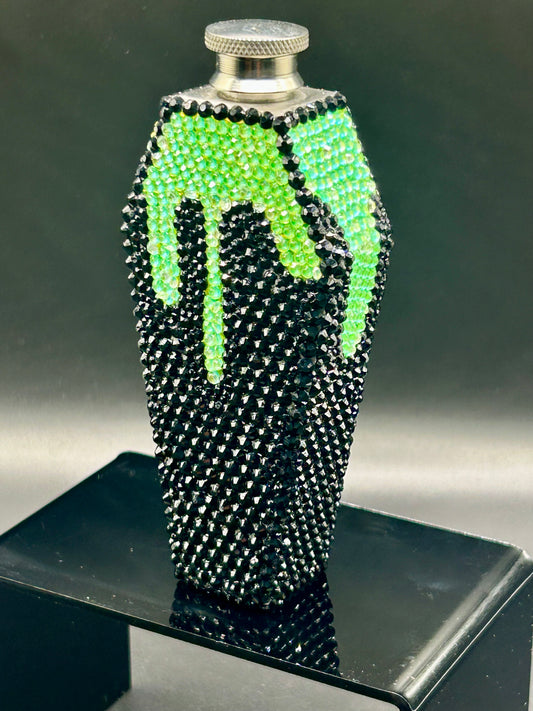 Rhinestoned Coffin Flask