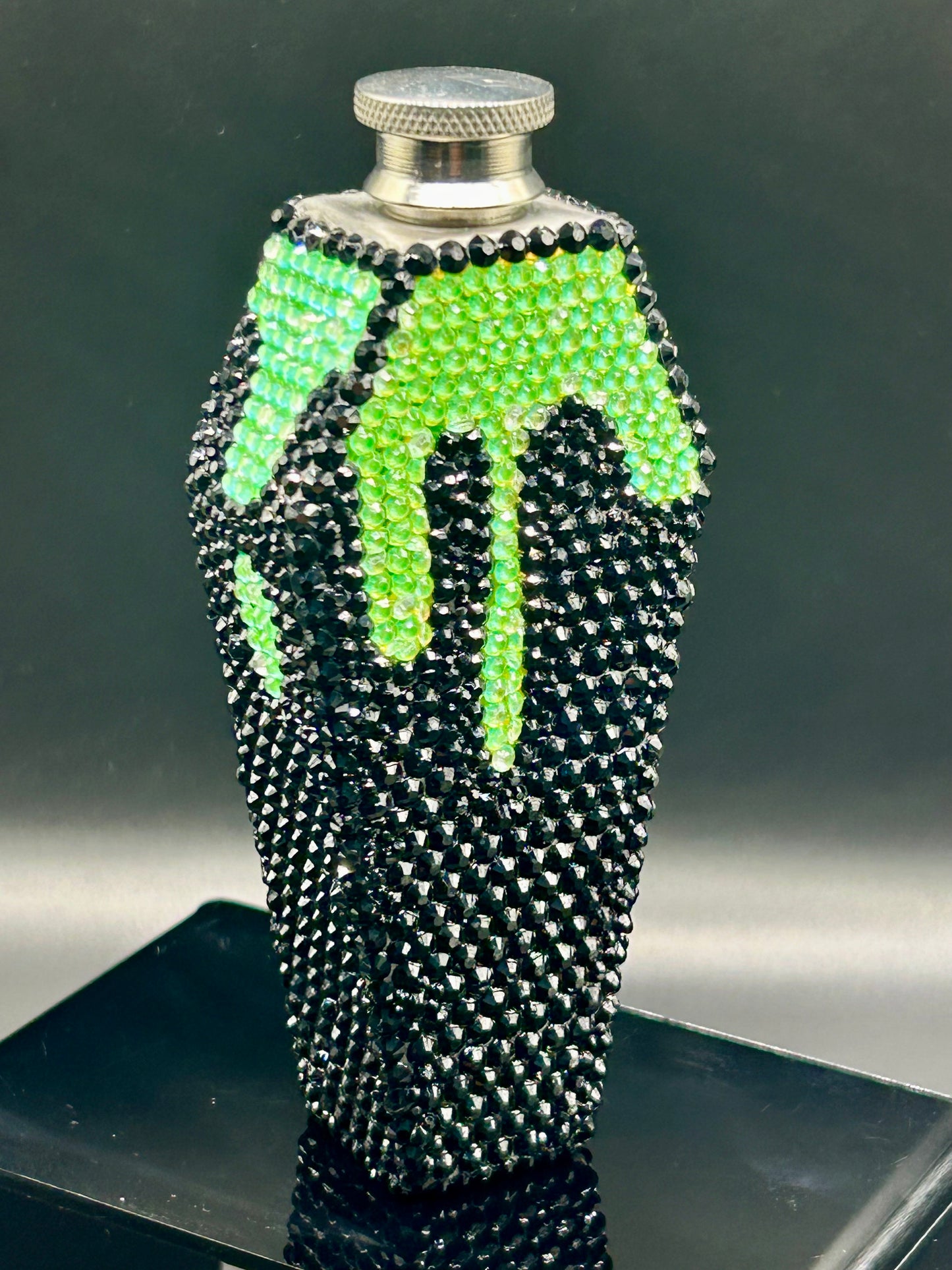 Rhinestoned Coffin Flask