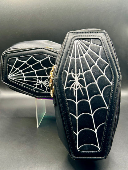 Spider Web Coffin Purse with included Strap