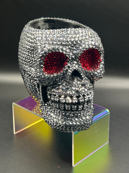 Rhinestone Skull Pencil/ Makeup Holder