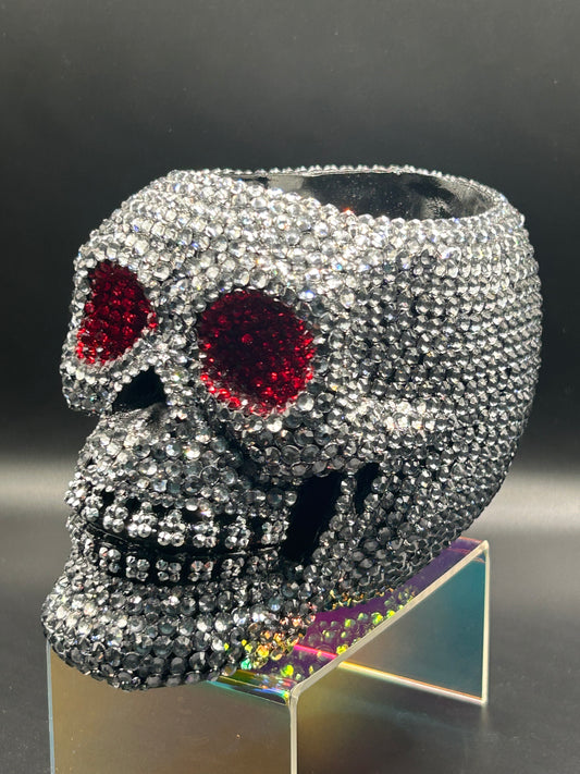 Rhinestone Skull Pencil/ Makeup Holder