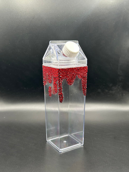 Blood Drip Milk Carton Tumbler with Screw Top Lid