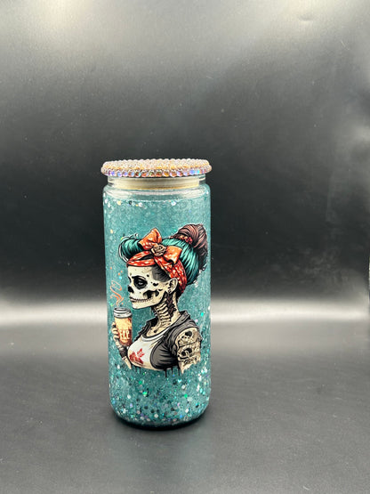 "Dead Inside" Teal Snowglobe 16 oz Tumbler