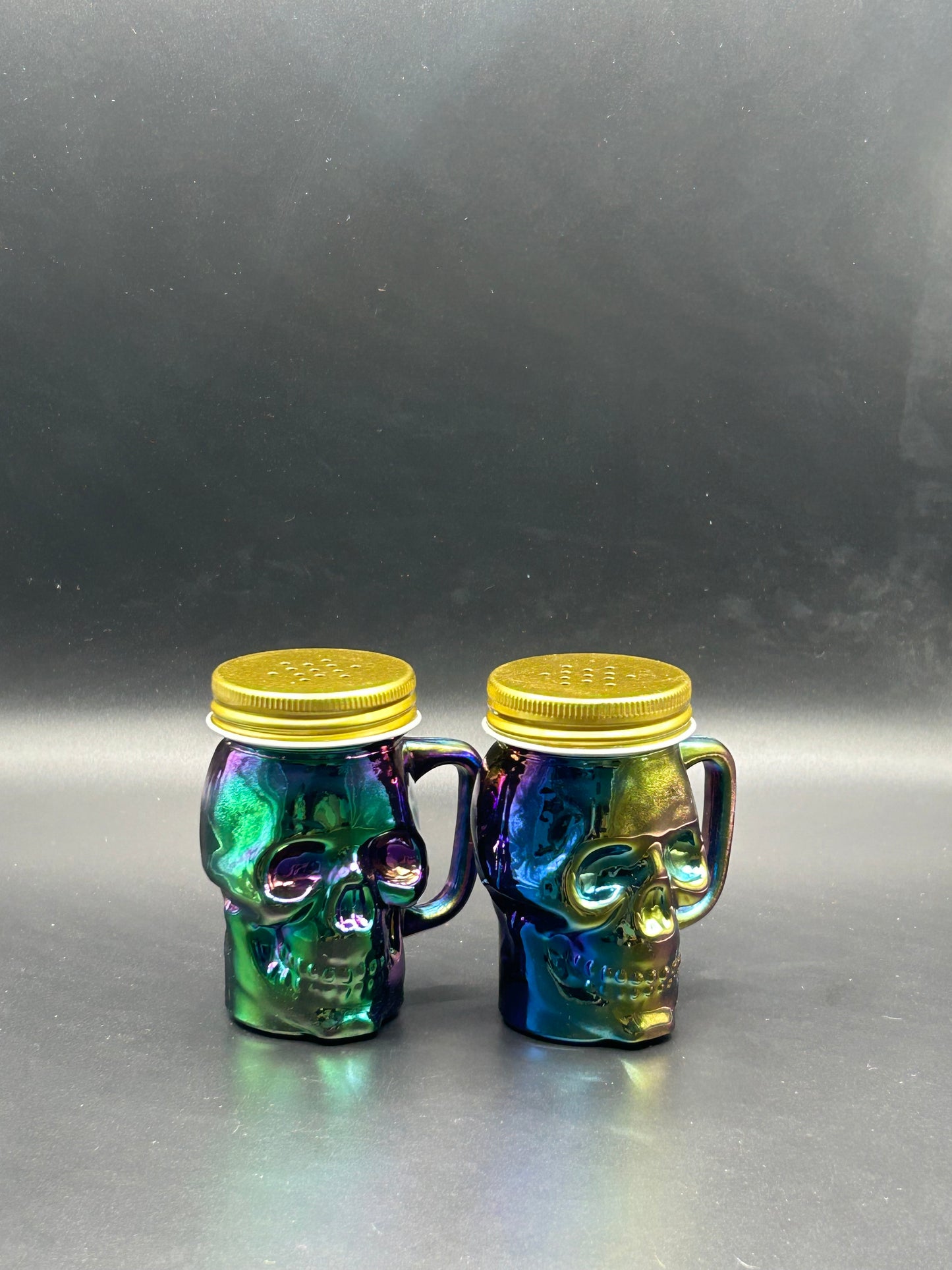 Rainbow Skull Salt and Pepper Shakers (set of 2)